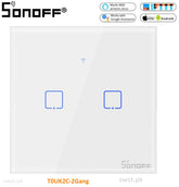 SONOFF SWITCHES, 2 GANG SWITCH, 2 GANG WALL TOUCH SWITCH